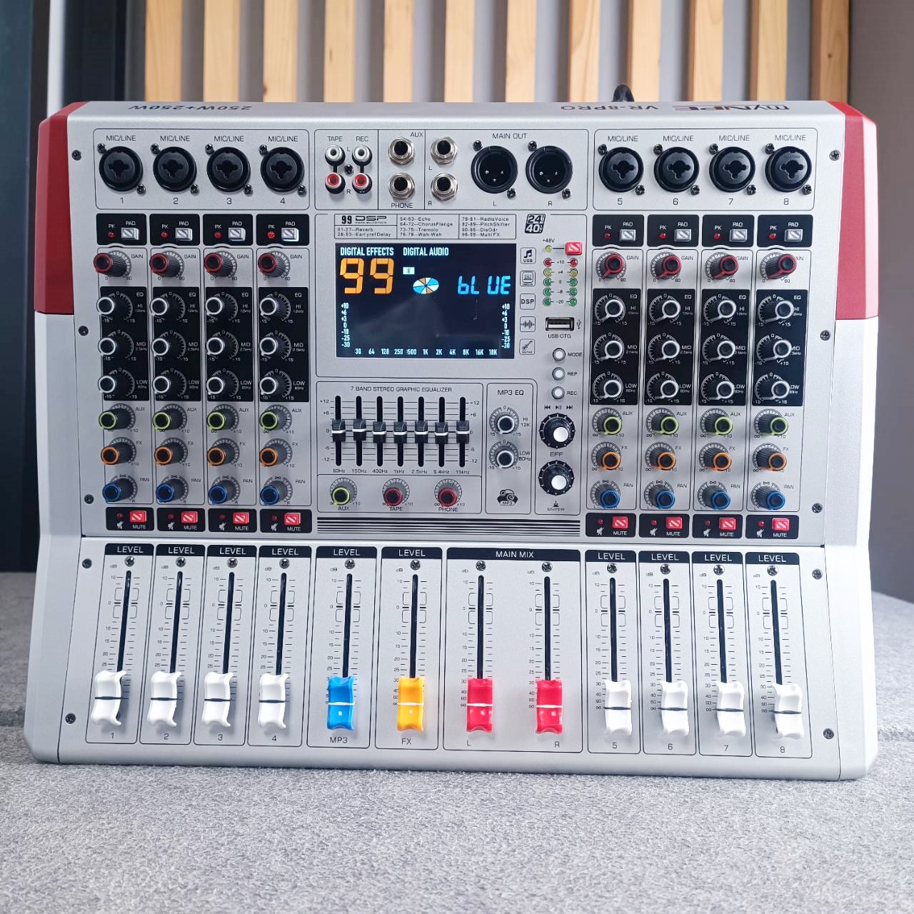 MYNPE VR-8PRO MIXER (Stereo Power Mixer 8Ch 250วัตต์ x2) VR8PRO VR 8PRO เอไอ-ไพศาล