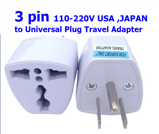 3PIN 110-220 V USA JAPAN to Universal Plug Travel Adapter ปลั๊ก