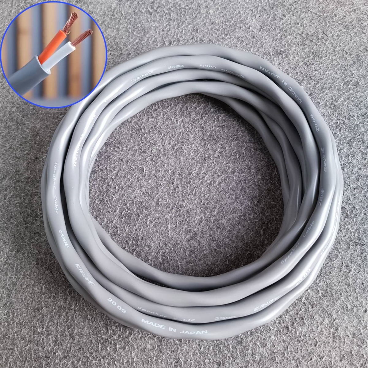 ขด5เมตร สายลำโพงCANARE 2S9F 14AWG สีเทา สายลำโพง2คอร์ ขนาด14awg ทองแดงแท้ Canare Speaker Cable 2S9F เอไอ-ไพศาล