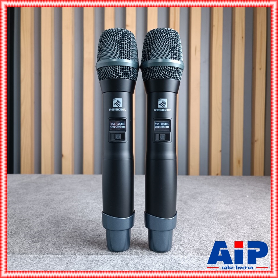 Relacart UR-222D ไมค์ลอยคู่ ไมโครโฟนไร้สาย ย่าน UHF ช่วงความถี่ UHF 748-758 MHz ความถี่ใหม่ กสทช ปรับความถี่ได้ UR 222 D UR222D เอไอ-ไพศาล +++