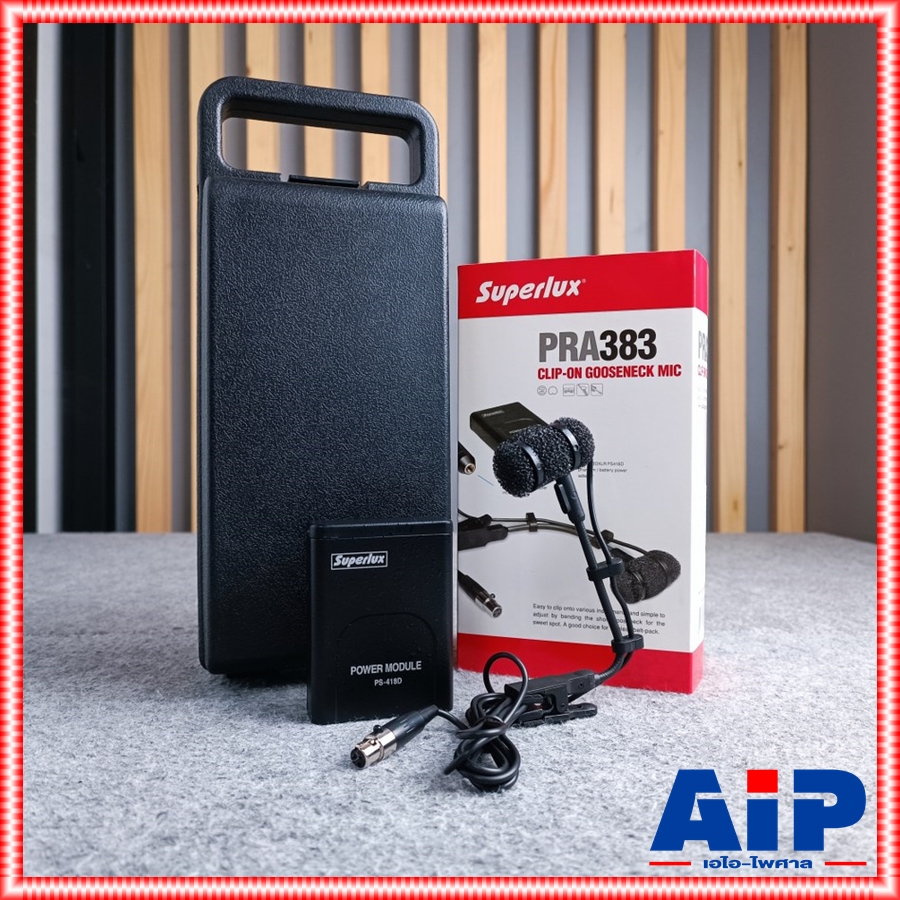 SUPERLUX PRA383DXLR ไมค์เครื่องดนตรี ไมโครโฟน เครื่องเป่า Superlux PRA-383D XLR ไมค์จ่อเครื่องดนตรี ไมค์เครื่องเป่า Clip-On Microphone PRA383D XLR เอไอ-ไพศาล