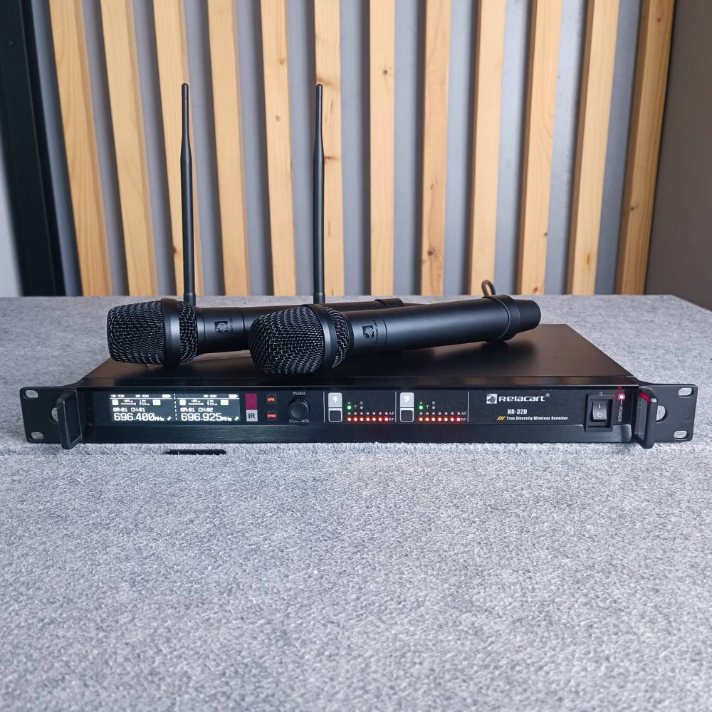 Relacart HR-32 ไมค์ลอยคู่ ไมค์ไร้สายคู่ ความถี่ UHF ไมโครโฟน ไมค์ไร้สาย ไมค์ลอย มือถือคู่ รีลาคาร์ท HR 32 HR32 เอไอ-ไพศาล