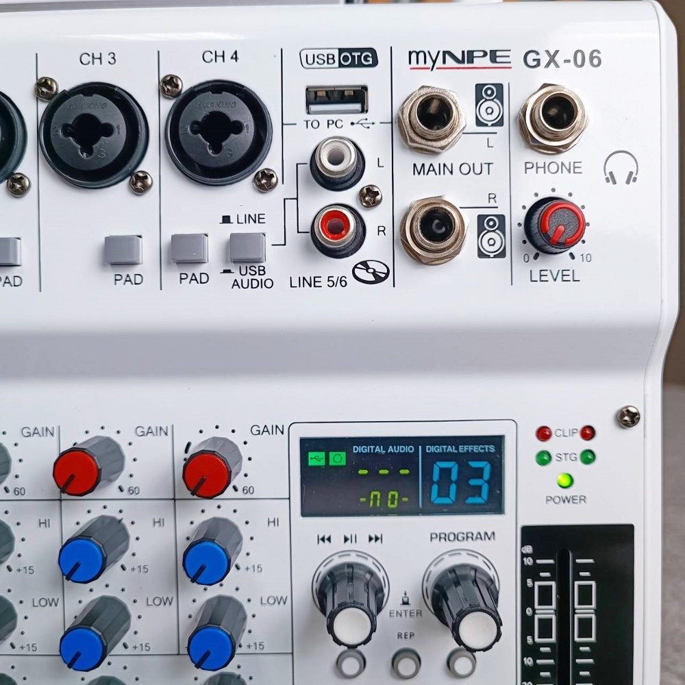 MYNPE GX-06 mixer มิกเซอร์อนาล็อก 6 แชนแนล บลูทูธ Bluetooth mixer เอฟเฟคแท้ 99DSP GX 06 GX06 เอไอ-ไพศาล