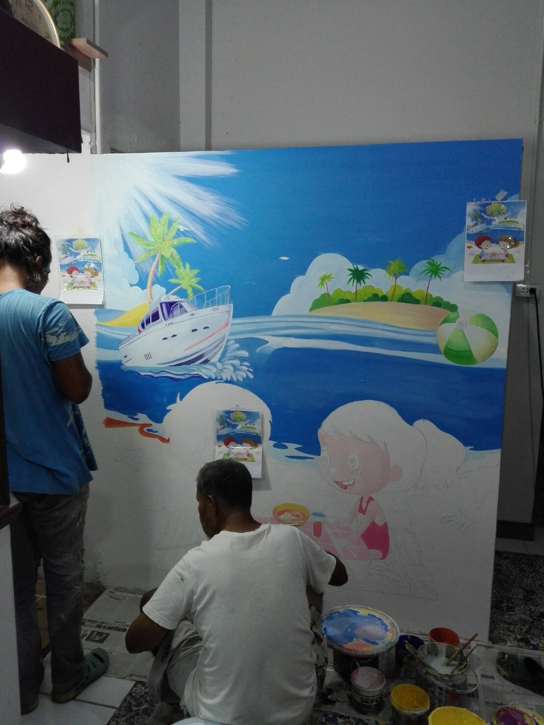 วาดฝาผนังเพชรดวงพร