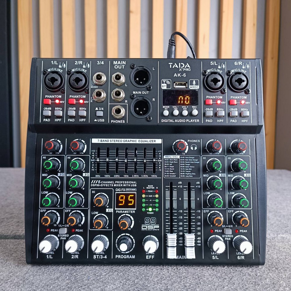 TADA AK-6 MIXER มิกเซอร์ มิกเซอร์อนาล็อก 6 แชนแนล มิกซ์ เครื่องผสมสัญญาณเสียง ธาดา AK 6 AK6 เอไอ-ไพศาล