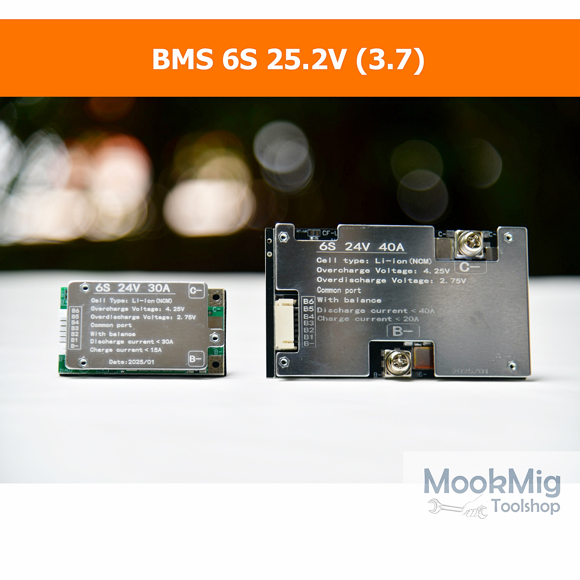 BMS 6S 25.2V (3.7) - 21.9V (3.2) มีให้เลือก ตัวเล็ก 30A ตัวใหญ่ 40A สำหรับป้องกันแบตเตอรี่ Changfa