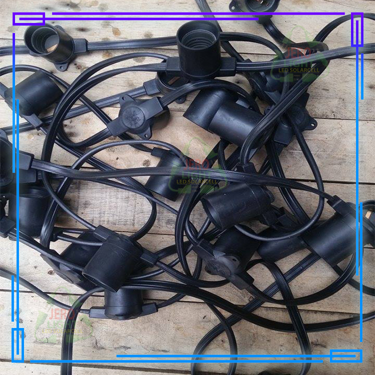 สายไฟพร้อมขั้วหลอดปิงปอง E27 (1 เมตร มี 3 ขั้ว) ( ราคา / 10 เมตร)