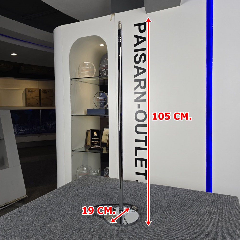 yyy ขาตั้งไมค์พิธีการ ตั้งพื้น ขาตั้งไมค์ ขาตั้งไมโครโฟน โครเมี่ยม Microphone Stand มีสายไมค์ติดตั้งอยุ่ภายใน พร้อมใช้งาน เอไอ-ไพศาล