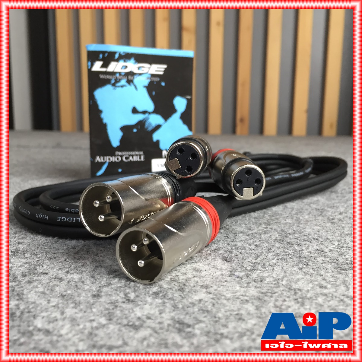 สายคู่ข้างละ2หัว 1.5เมตร LIDGE YM-710 สาย CANNON ผู้ - CANNON เมีย x2 สายดำ YM 710 YM710 สายสัญญาณเสียง XLR ผู้ ออก XLR เมีย ข้างละ2หัว สายสัญญาณ