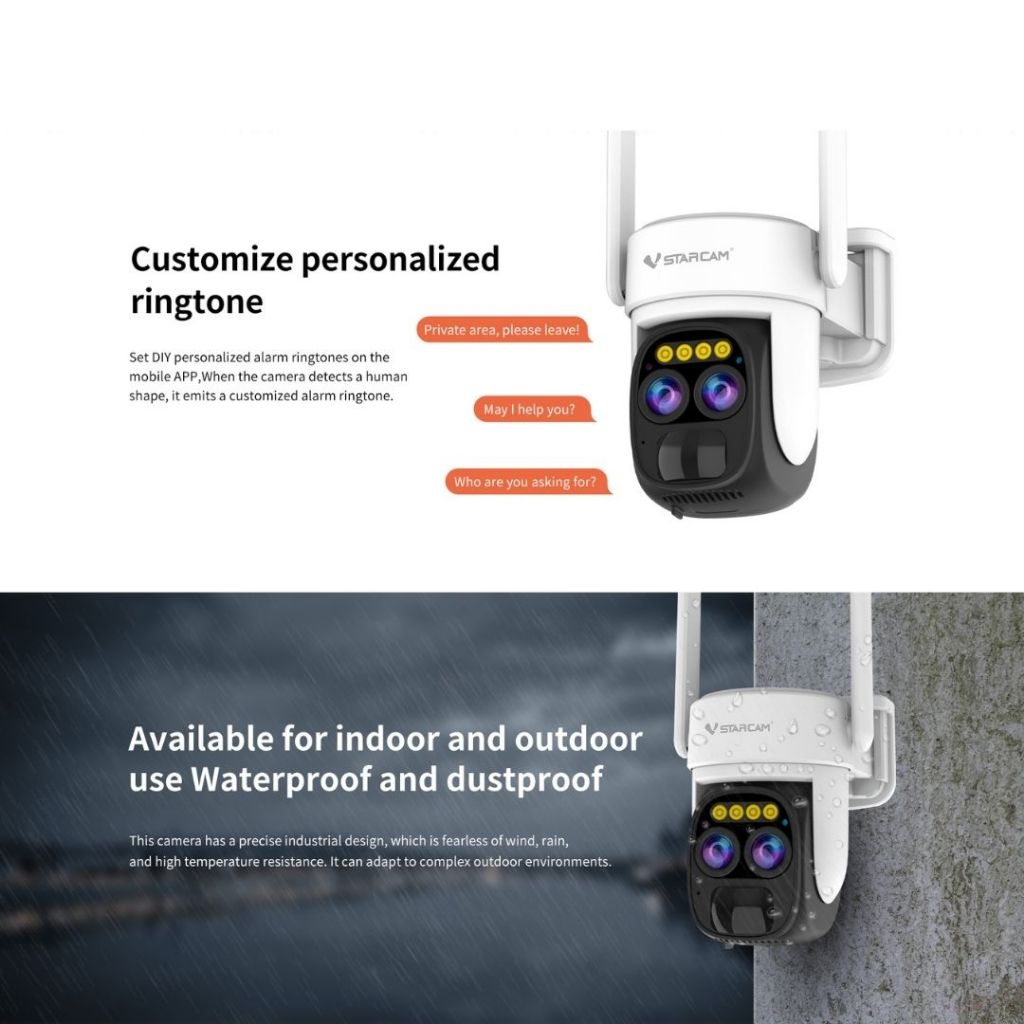 VSTARCAM MODEL BG67D 3MP + SolarCell Dual-Lens Zoom Full-Color Battery Camera