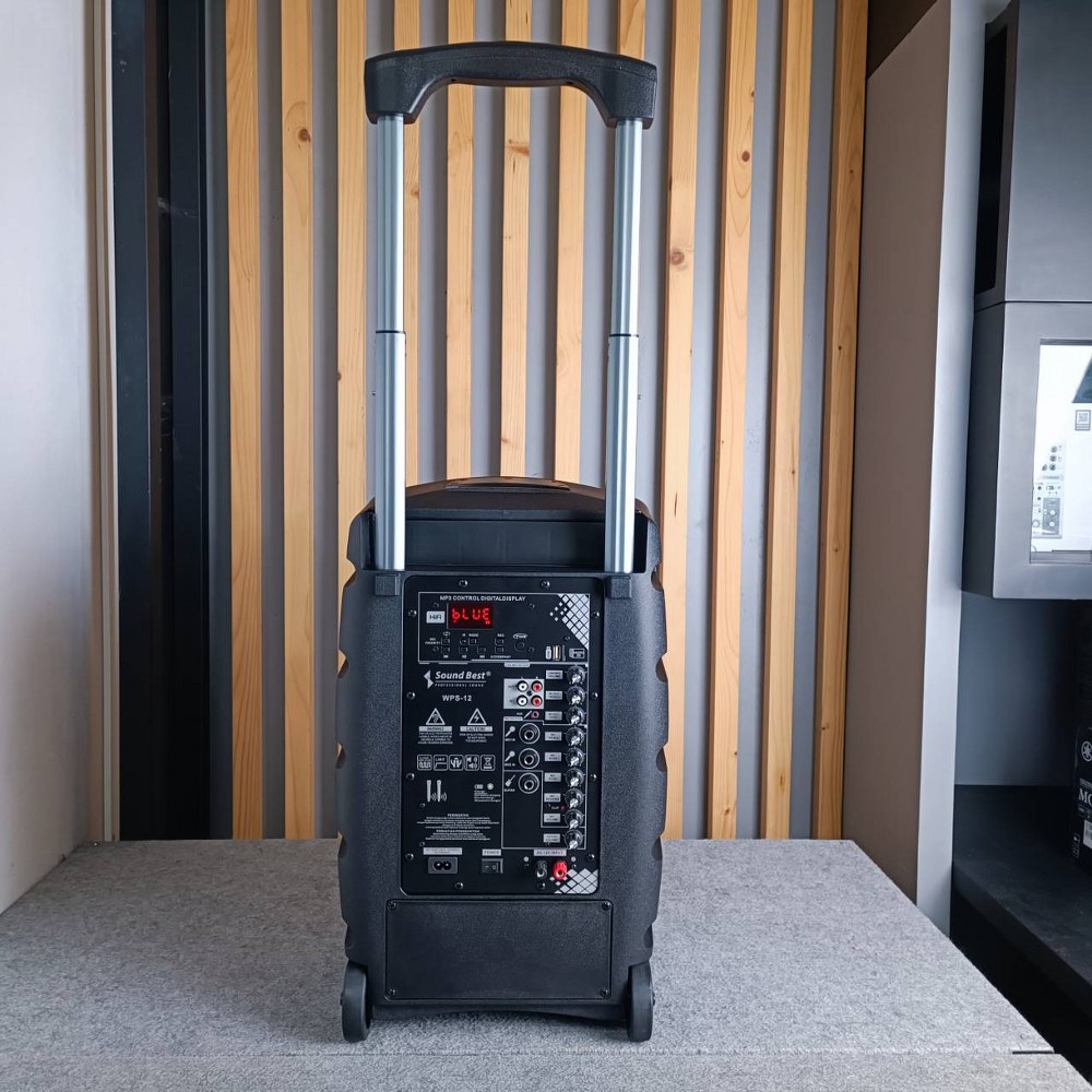 SOUNDBEST WPS-12 ลำโพงล้อลาก 12นิ้ว พร้อม ไมค์ลอย 2ตัว ตู้ลำโพงเอนกประสงค์ ตู้ลำโพงเคลื่อนที่ล้อลาก SOUND BEST WPS 12 WPS12 เอไอ-ไพศาล