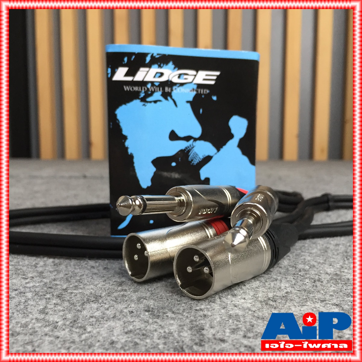 สายคู่ข้างละ2หัว 1เมตร LIDGE YM-712 สาย CANNON ผู้ - MIC สายดำ YM 712 YM712 สายสัญญาณเสียง XLR ผู้ ออก PHONE สายสัญญาณ