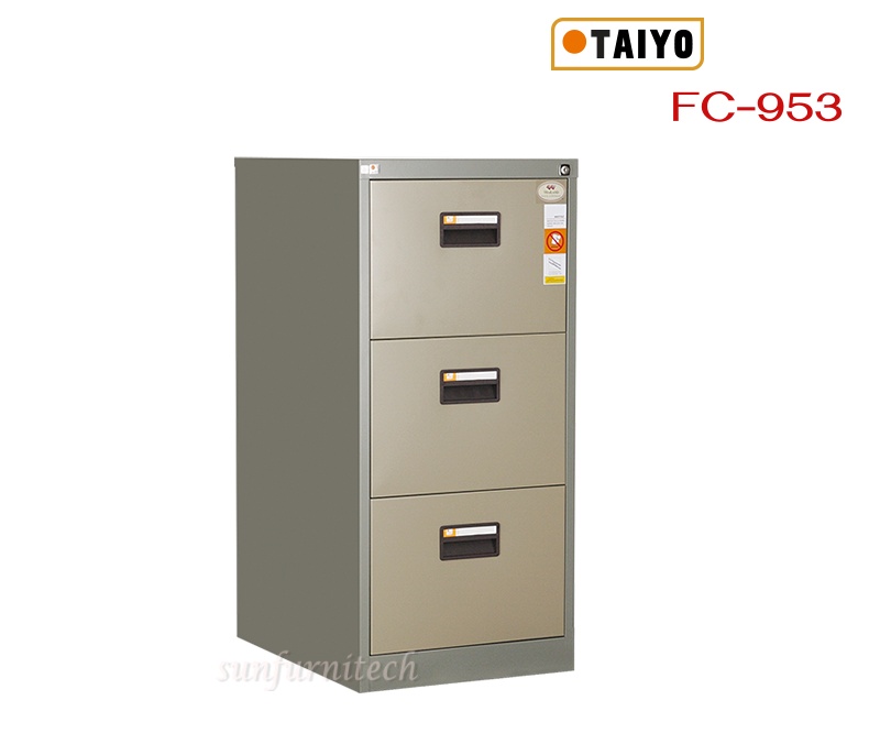 ตู้เก็บเอกสาร 3 ลิ้นชัก, ตู้เก็บเอกสาร, ตู้ลิ้นชักเก็บเอกสาร Taiyo รุ่น FC-953