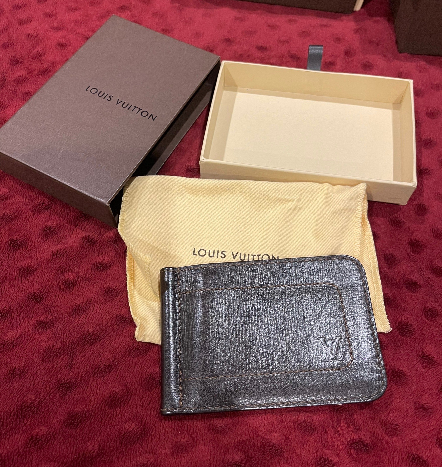 Money Clip Louis Vuitton Vintage Utah Brown 4 Cards (สภาพ 90 %)