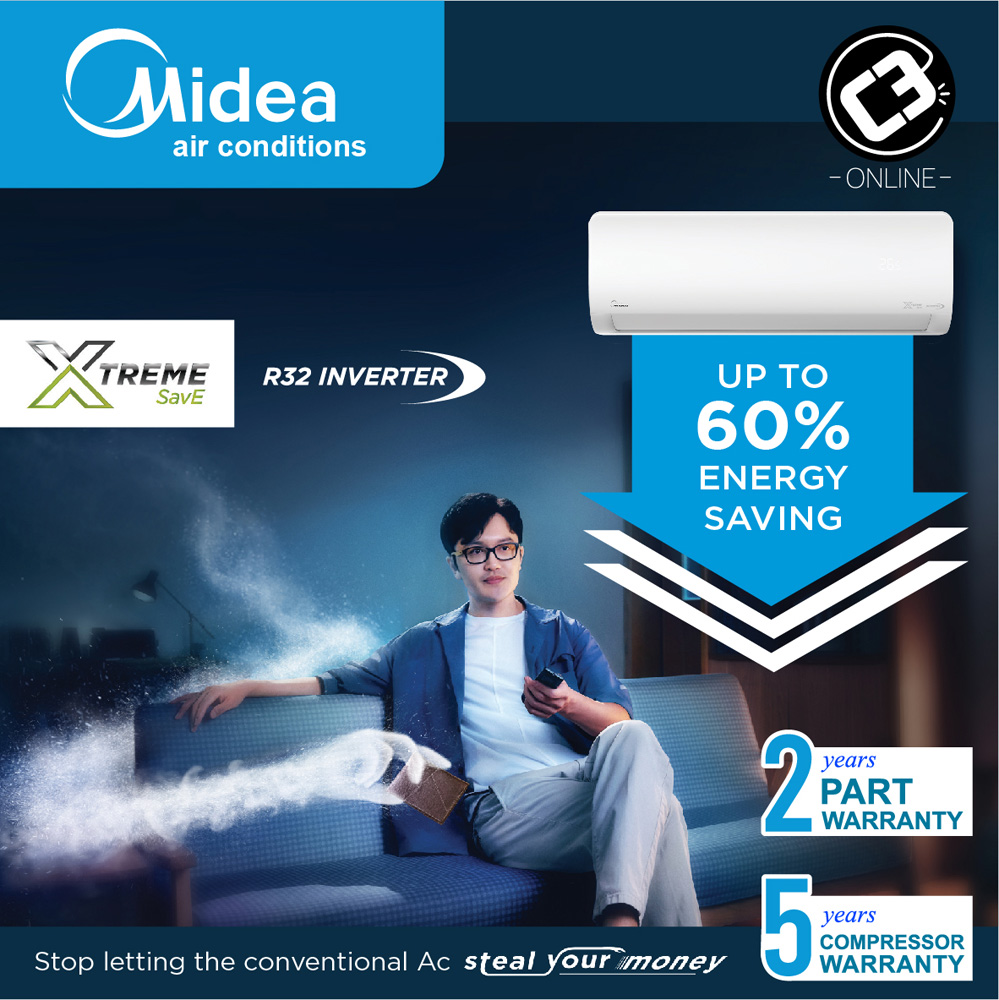 แอร์ Midea รุ่น CRDN8 ขนาด 21,000 BTU (อินเวอร์เตอร์) new2023
