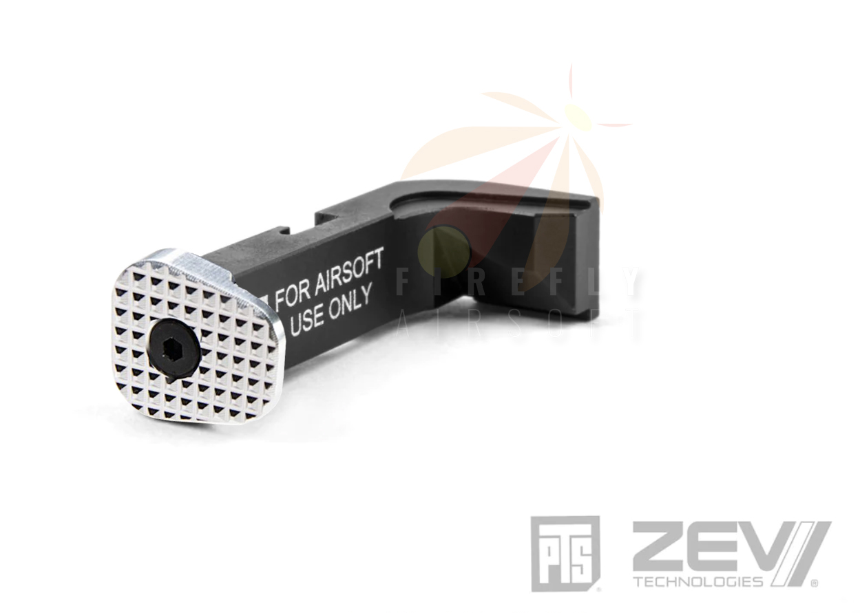 PTS ZEV MAG RELEASE BUTTON KIT FOR TOKYO MARUI MODEL 17 GBB - BLACK & SILVER