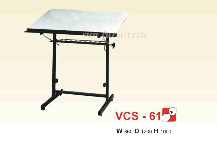 โต๊ะเขียนแบบ, โต๊ะออกแบบ มีตะแกรงวางอุปกรณ์ ขนาด 80*120 ซม. VC รุ่น VCS-61