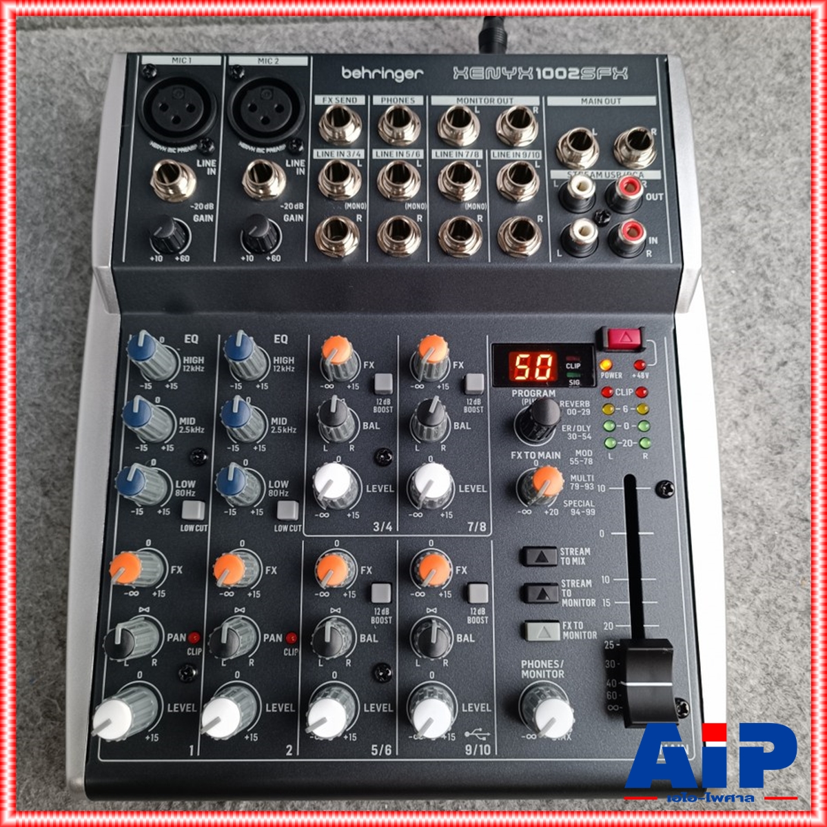 BEHRINGER XENYX-1002SFX mixer มิกเซอร์แบบอนาล็อค 10 Input 2 Bus Mixer with XENYX Mic Preamps, British EQs and Multi-FX Processor เครื่องผสมสัญญาณเสียง มิกเซอร์+++ เอไอ-ไพศาล
