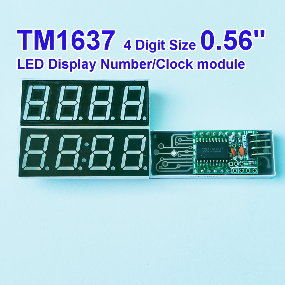 TM1637 4-Digit LED 0.56" Number/Clock Module