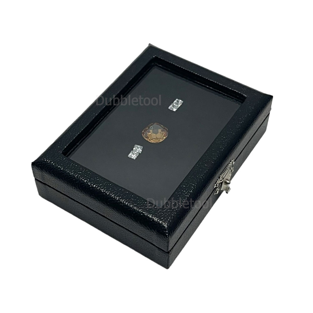 กล่องโชว์เครื่องประดับ ขนาด 10 x 7.5 x 3.0 CM กล่องโชว์กระจกใส พื้น2สี ขาว/ดำ กล่องหนังใส่เครื่องประดับ Jewelry display box