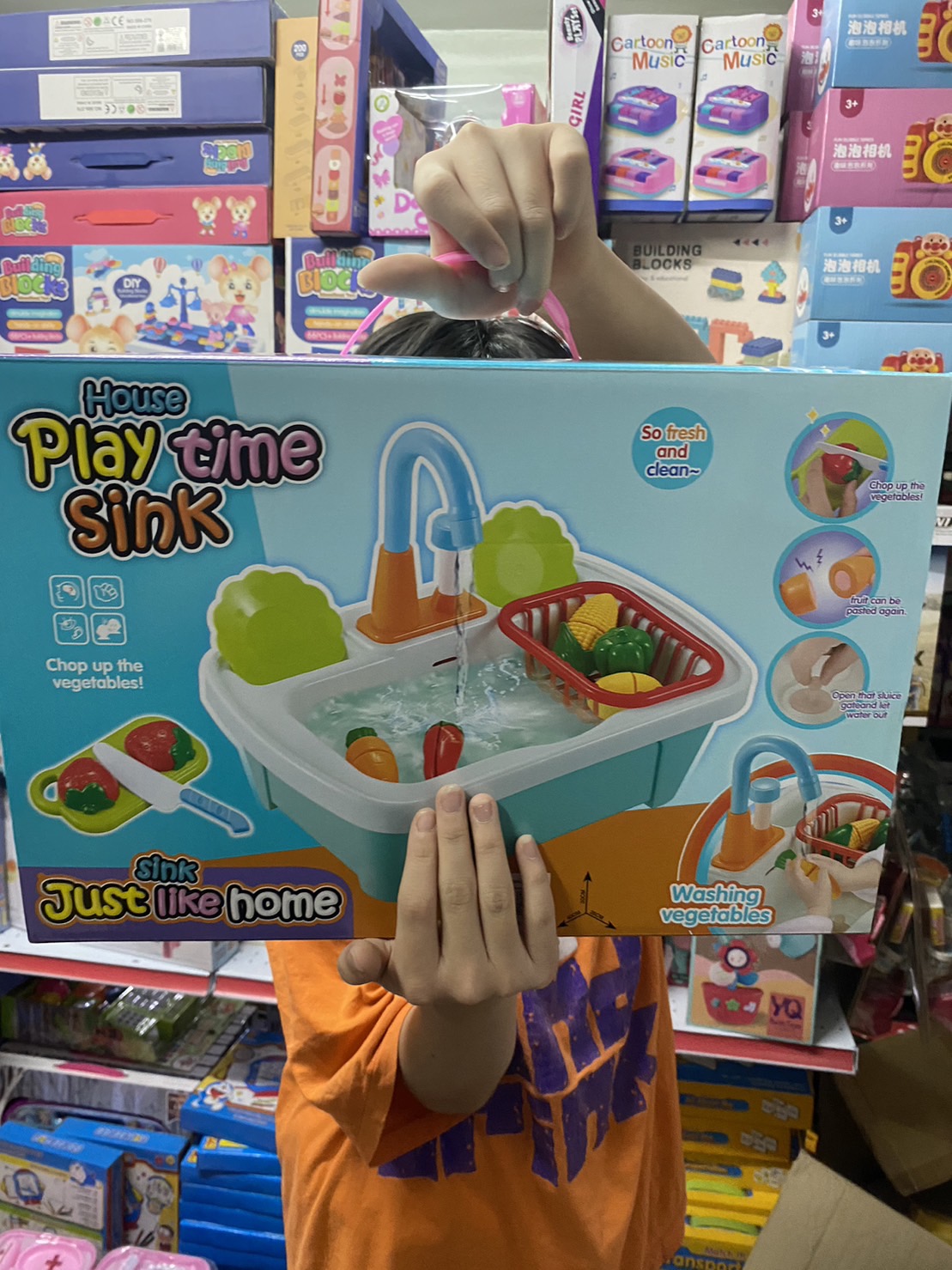 86E ของเล่นเด็กอ่างล้างจานจำลอง อ่างล้างผักของเล่น ปลีกกล่องละ