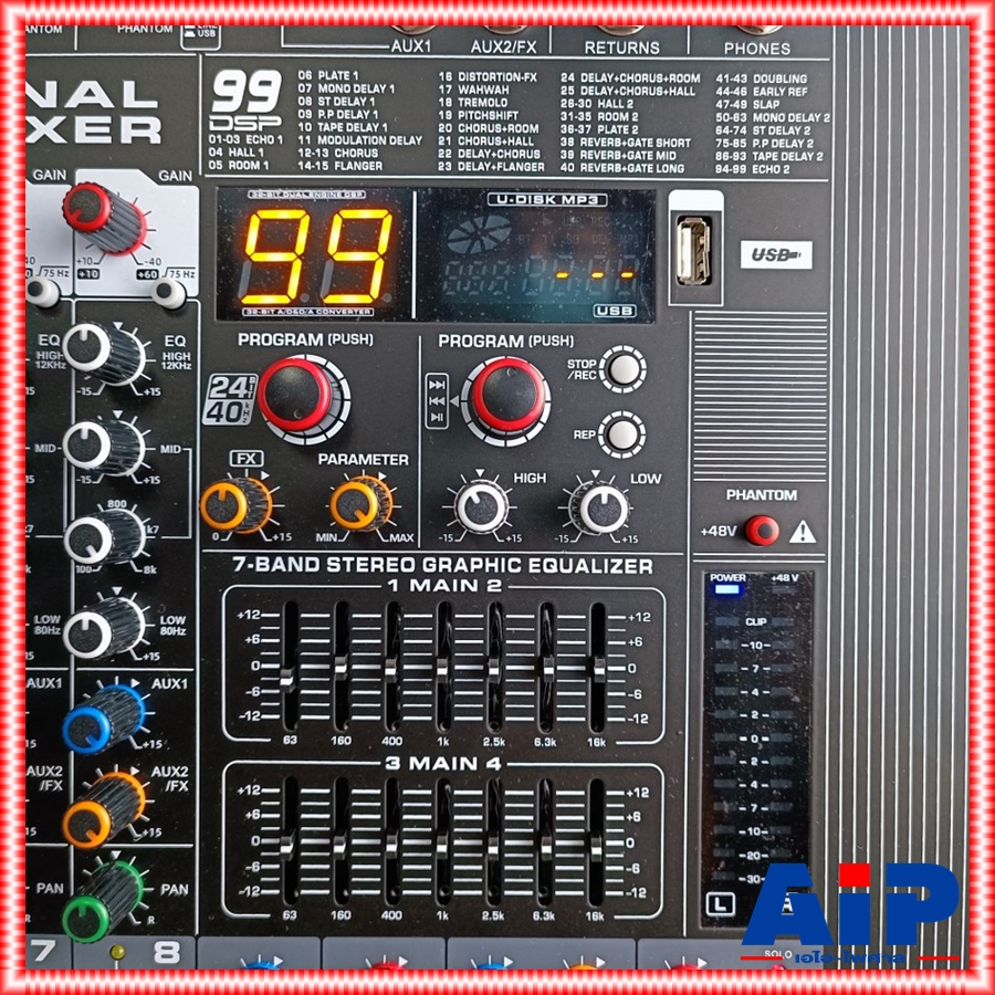 MICROTECH AG-8P powermixer 4CH พาวเวอร์มิกเซอร์ มีครอสในตัว กำลังขยาย 650 วัตต์ ไมโครเทค AG 8 P AG8P เอไอ-ไพศาล