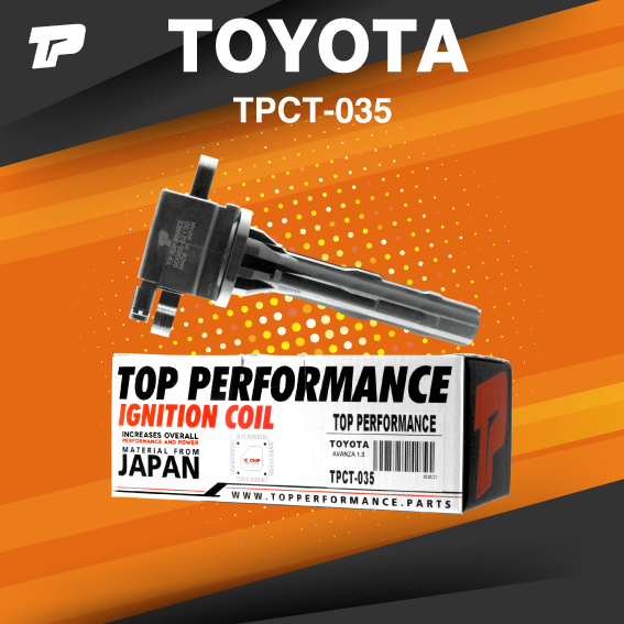 TOP PERFORMANCE ( ประกัน 3 เดือน ) คอยล์จุดระเบิด TOYOTA AVANZA 1.3 / K3 ตรงรุ่น - TPCT-035 - MADE IN JAPAN - คอยล์หัวเทียน คอยล์ไฟ โตโยต้า อแวนซ่า 90048-52130