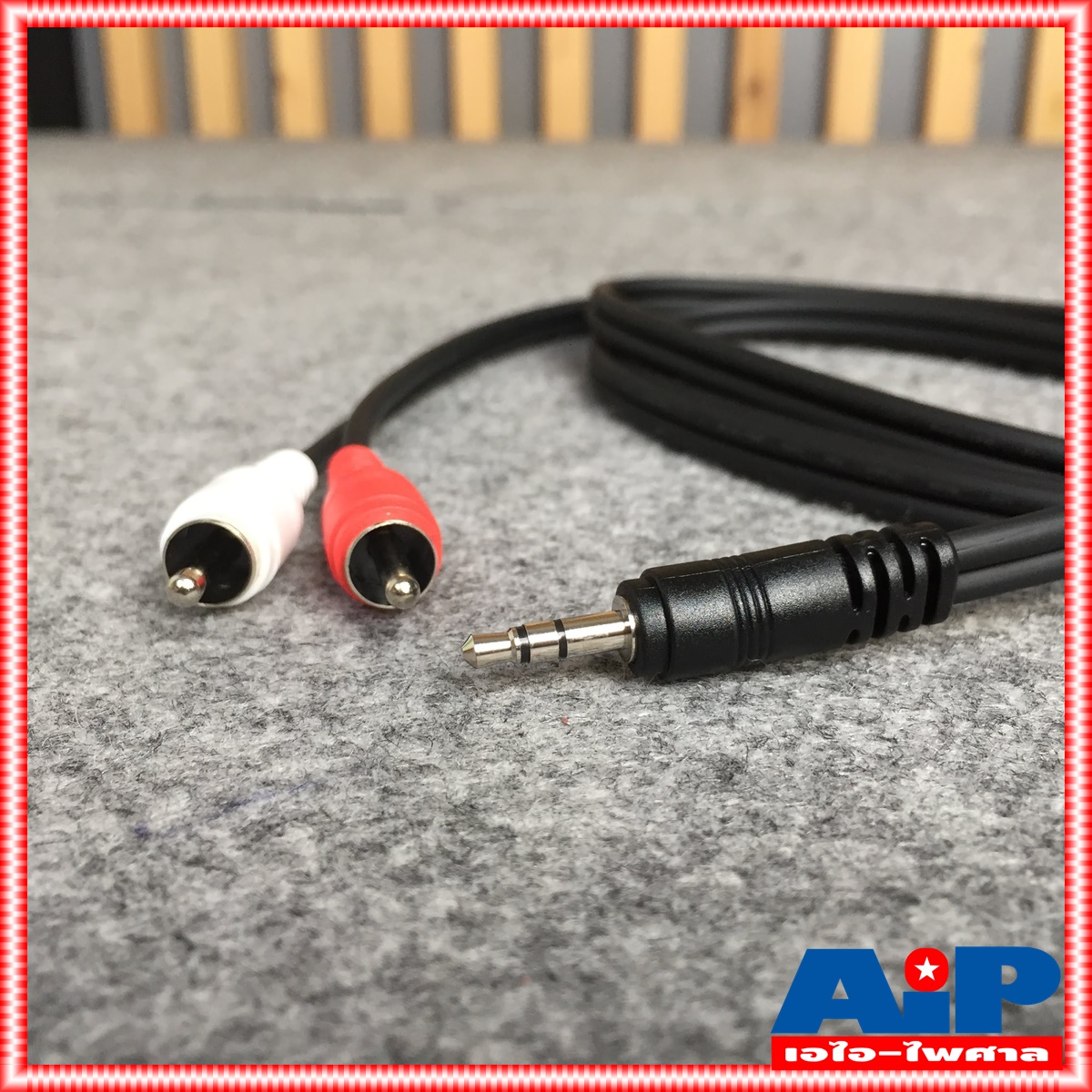 1.5เมตร สายสัญญาณสเตริโอ TRST 3.5 to RCA 2 หัว DYNACOM J015-7 สาย P.TR-ST - P. RCA x2 1.5เมตร สาย TR-ST ออก RCA x2 1.5M