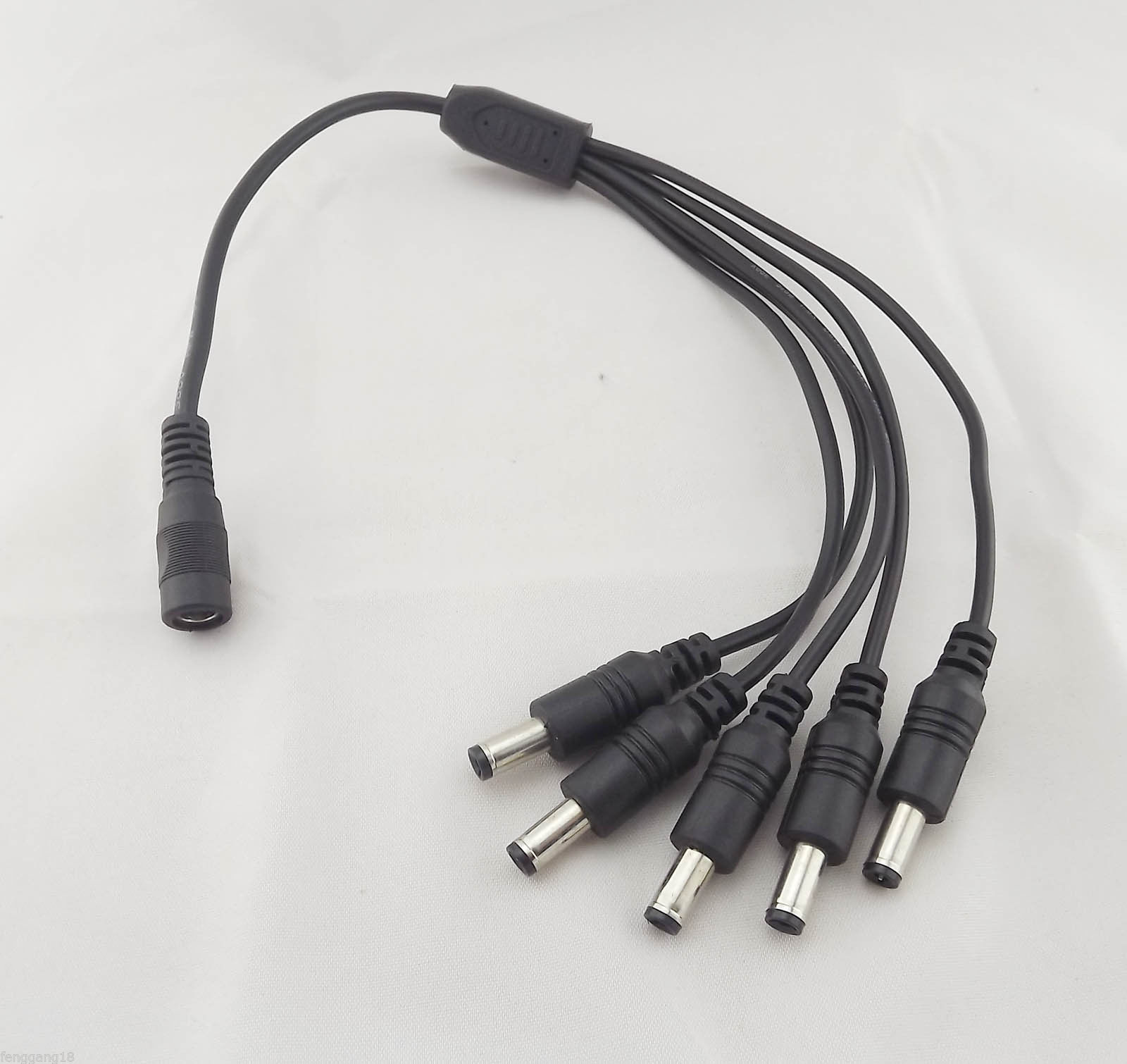 DC Power Splitter Cable, 5.5 x 2.1mm 1-Female to 5-Male Adapter
