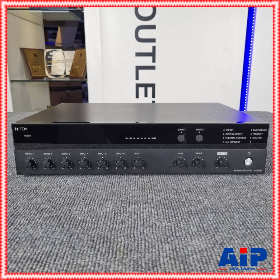 TOA A-3648D แอมป์480W มิกเซอร์แอมป์ 480 วัตต์ A3648D เครื่องขยายเสียง เครื่องปรับแต่งเสียง A 3648D เอไอ-ไพศาล