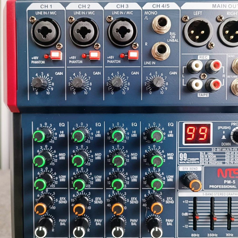 NTS PM-5 POWER MIXER Bluetooth และ USB Recording เพาเวอร์มิกเซอร์ 5 แชนแนล PM 5 PM5 เอไอ-ไพศาล