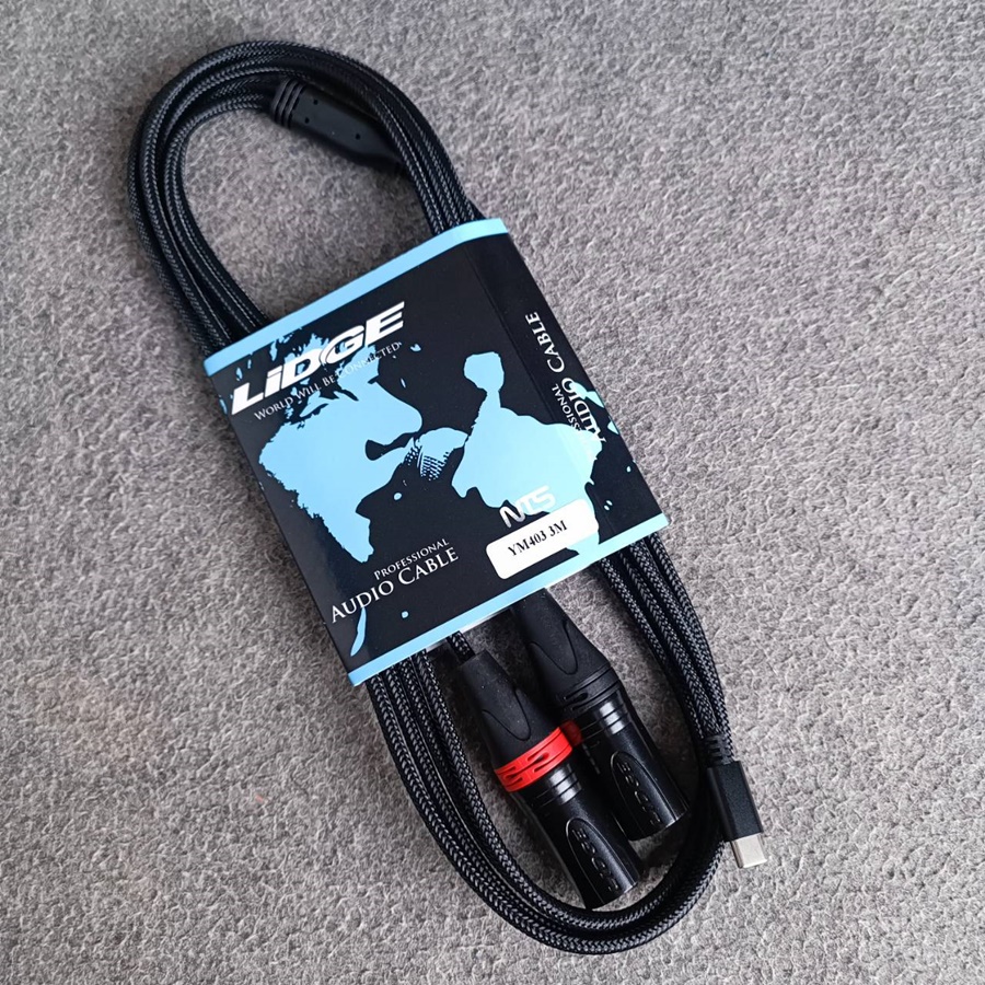 ยาว3เมตร LIDGE YM-403 3เมตร สาย USB TYPE-C ออก XLRผู้x2 สายสัญญาณเสียง type C - P.XLRx2 เอไอ-ไพศาล