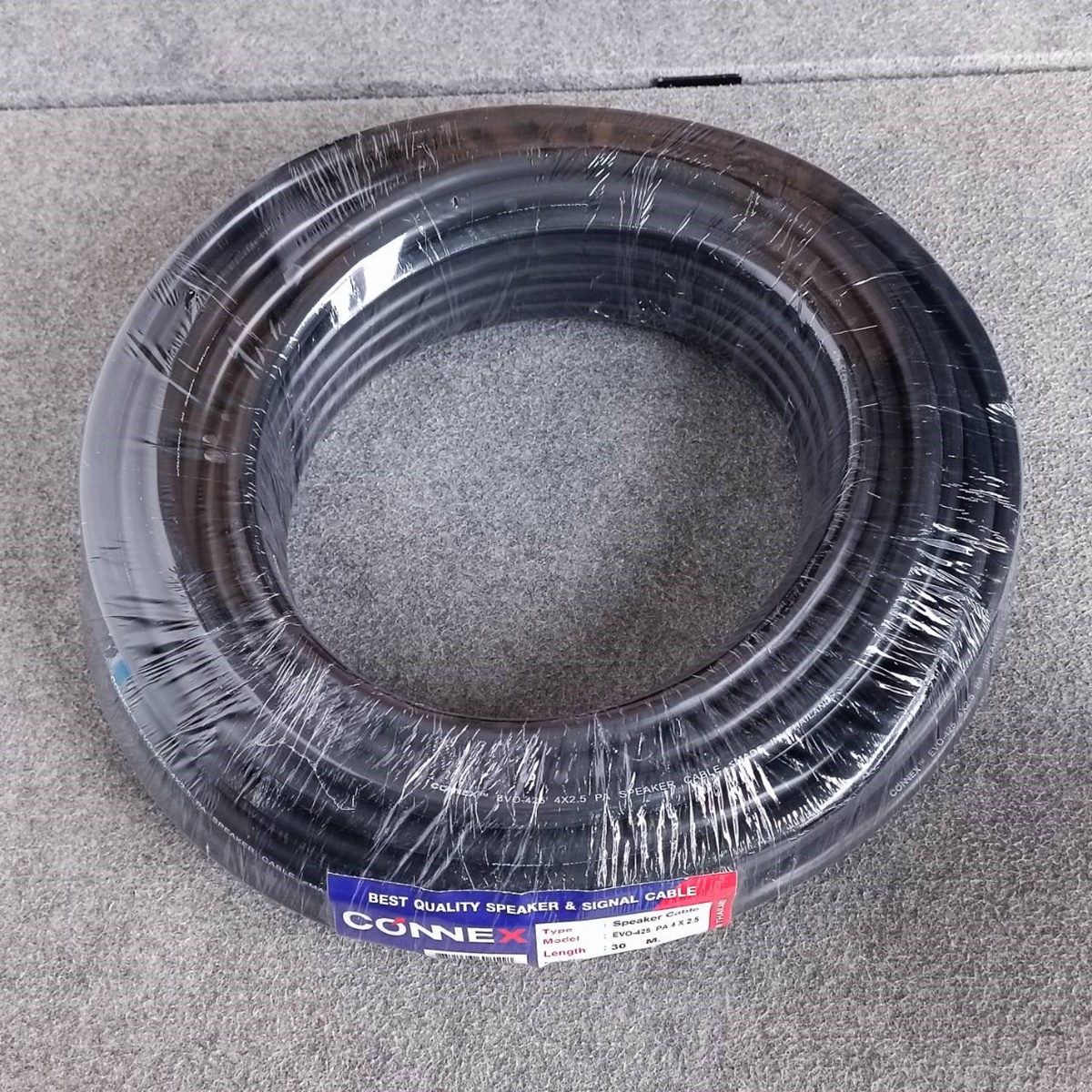ขด30เมตร CONNEX EVO-425 สายลำโพง ทองแดงแท้ 4x2.5mm สายสีดำ สายลำโพงกลางแจ้ง EVO425 EVO 425 สายลำโพง4คอร์ เอไอ-ไพศาล