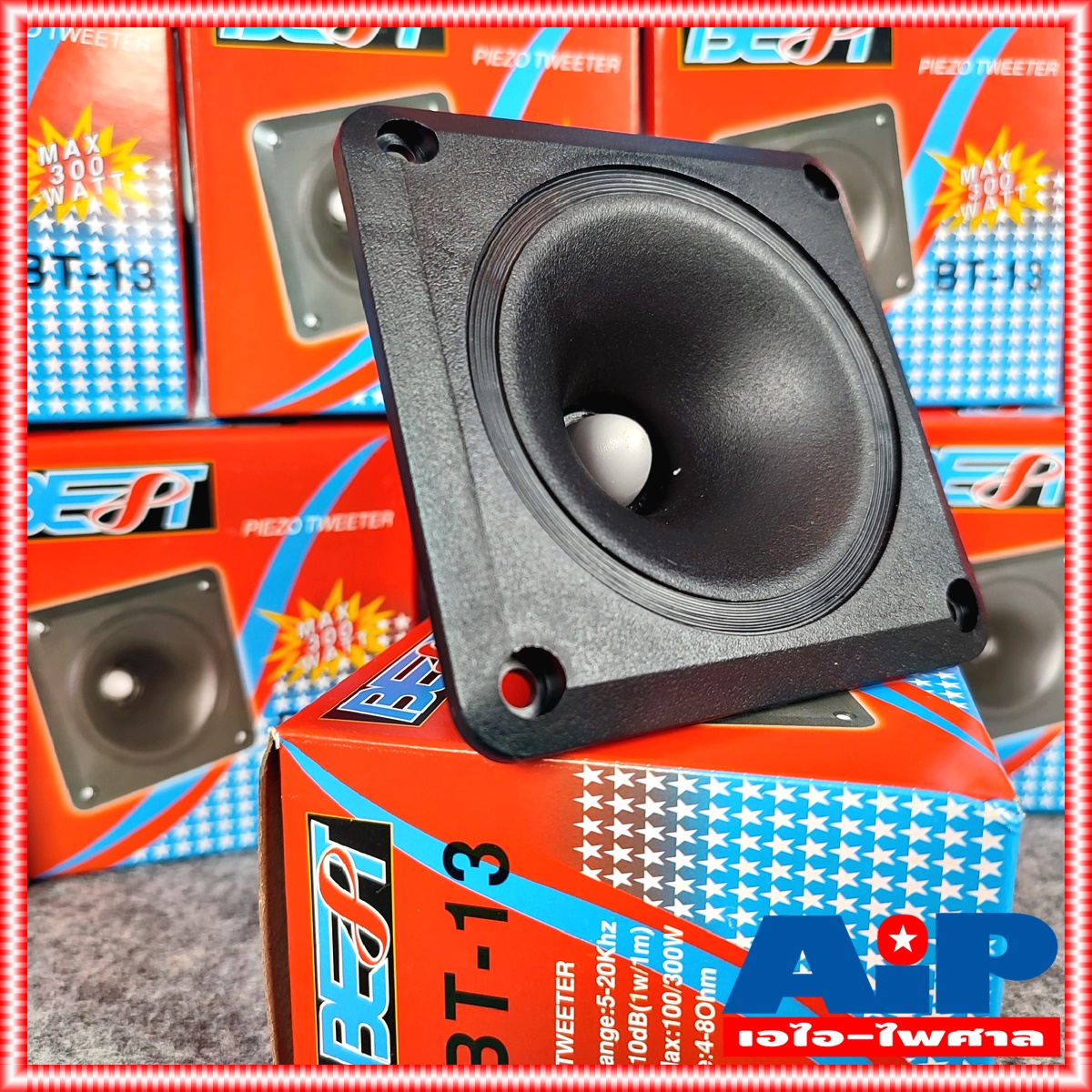1ตัว BEST BT-13 ลำโพงเสียงแหลม BT13 BT 13 Tweeter Speaker ลำโพงเสียงแหลม เปียโซ่ ทวีตเตอร์ 3.5นิ้ว หน้าเหลี่ยม สีดำ 4-8โอห์ม