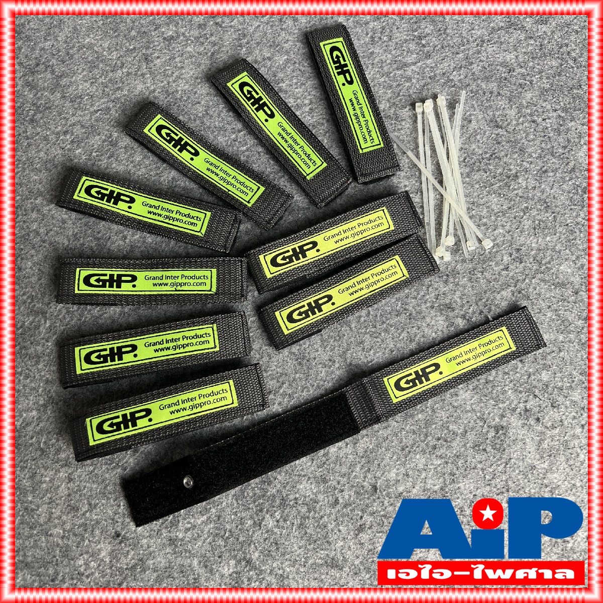 แพ็ค10เส้น สายรัดGIP สีเทา สายรัดสาย สายรัดสายลำโพง สายรัดสายสัญญาณ GIP สายรัด ยาว 272mm