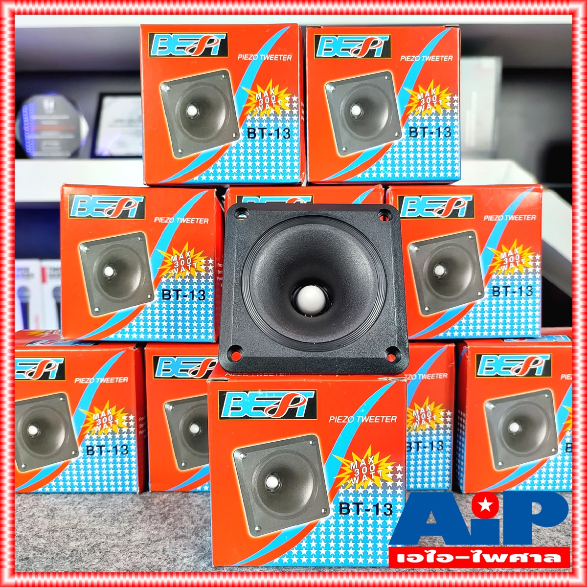 1ตัว BEST BT-13 ลำโพงเสียงแหลม BT13 BT 13 Tweeter Speaker ลำโพงเสียงแหลม เปียโซ่ ทวีตเตอร์ 3.5นิ้ว หน้าเหลี่ยม สีดำ 4-8โอห์ม