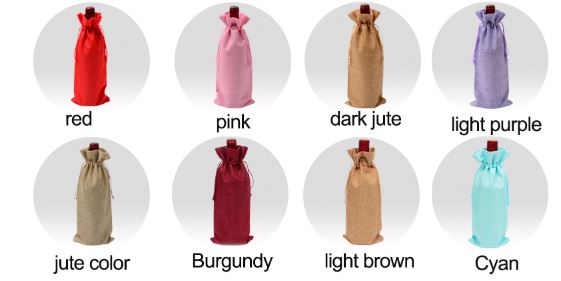 ถุงผ้าป่าน ถุงผ้าลินิน ถุงผ้ากระสอบ ทรงยาว 15x35 cm ถุงผ้า ใส่ขวดน้ำผึ้ง ขวดไวน์ แบบวินเทจ 172032