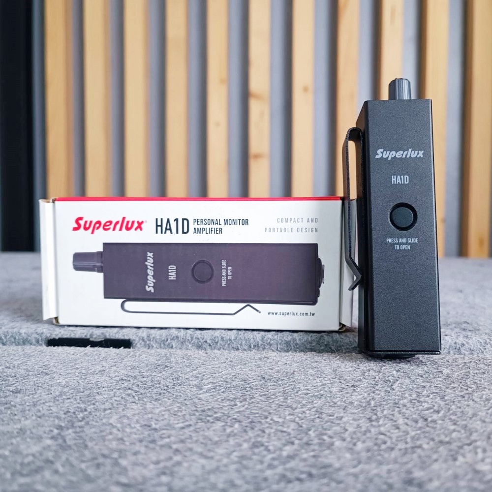 SUPERLUX HA-1D in-ear monitor amplifier เครื่องขยายเสียงสำหรับหูฟังมอนิเตอร์ เครื่องช่วยฟัง หูฟังMonitor เครื่องเสียบหูฟัง HA 1D ซุปเปอร์ลักซ์ HA1D เอไอ-ไพศาล