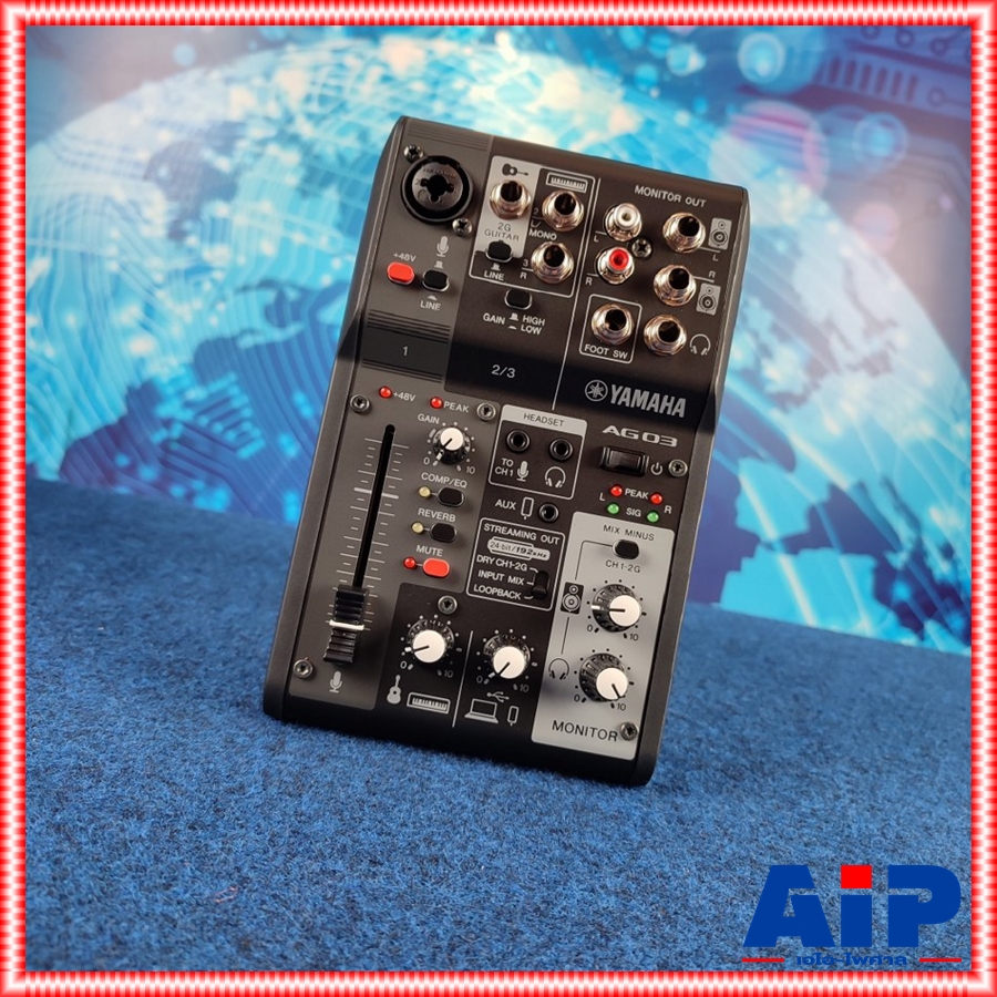 YAMAHA AG-03MK2B สีดำ MIXER มิกเซอร์ 3 ช่องสัญญาณพร้อมอินเตอร์เฟสเสียงแบบ USB ยามาฮ่า AG 03 MK 2 W AG03MK2W เอไอ-ไพศาล