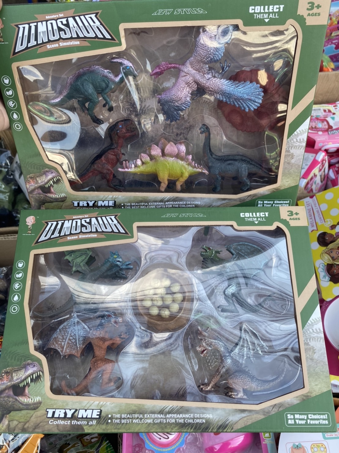 GE020293T ของเล่นโมเดลไดโนเสาร์เล่นมือ มังกรเล่นมือ ปลีกกล่องละ