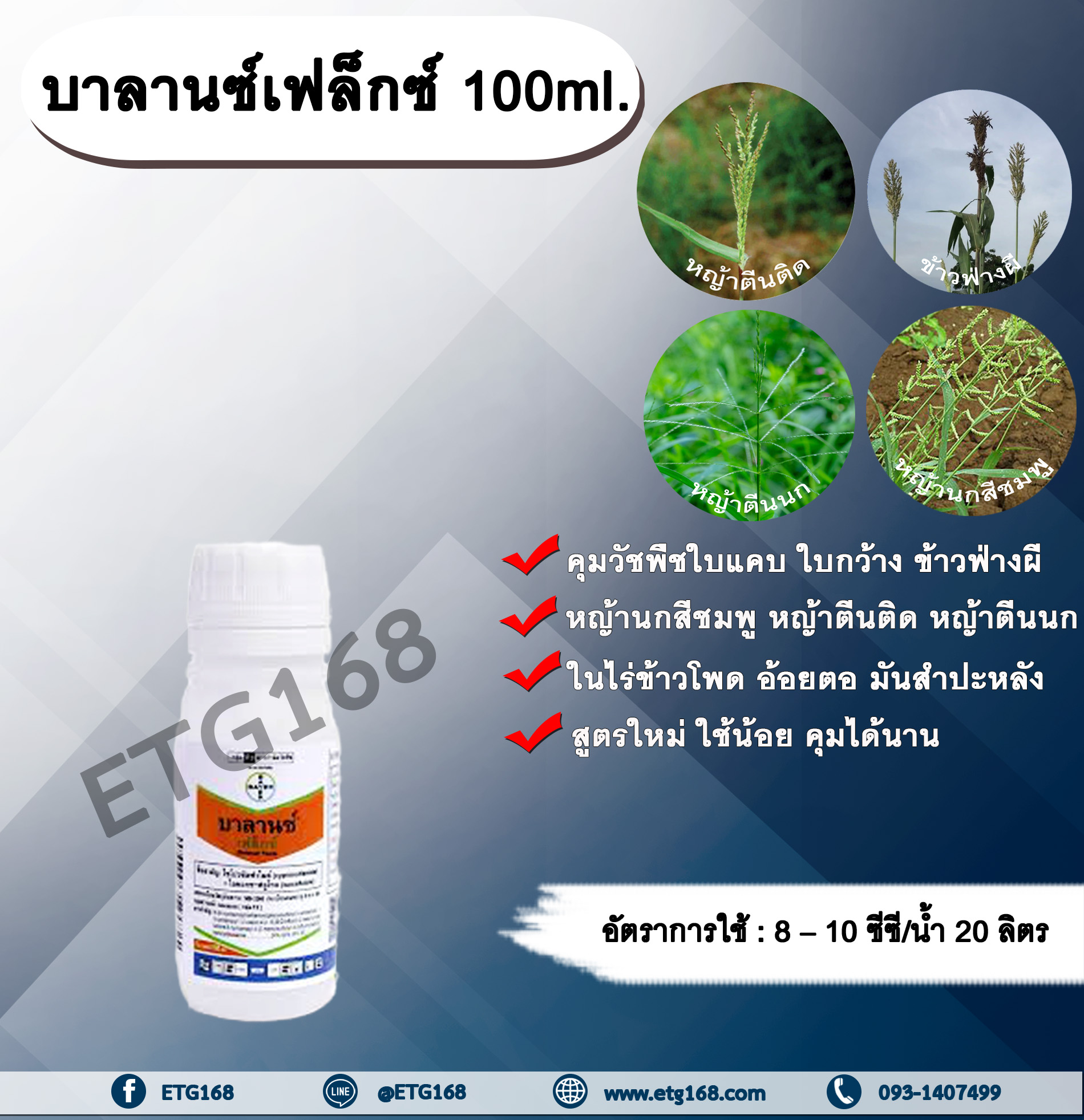 บาลานซ์เฟล็กซ์ 100ml. ไซโปรซัลฟาไมด์ + ไอซอกซาฟลูโทล สารคุมวัชพืชใบแคบ ใบกว้าง ข้าวฟ่างผี ในไร่ข้าวโพด อ้อยตอ มันสำปะหลัง สารคุมหญ้า คุมหญ้า