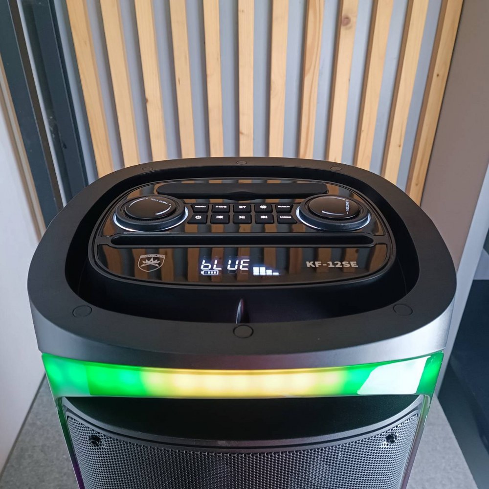 PROEUROTECH KF-12SE ตู้ลำโพง PARTY 12นิ้วx2 พร้อมไมค์ลอย KF 12SE KF12SE ลำโพงล้อลาก+ไมค์ลอย ตู้ลำโพงมีแอมป์ในตัว 12นิ้ว 2ทาง มีไฟกระพริบตามเสียงเพลง PROEURO TECH เอไอ-ไพศาล