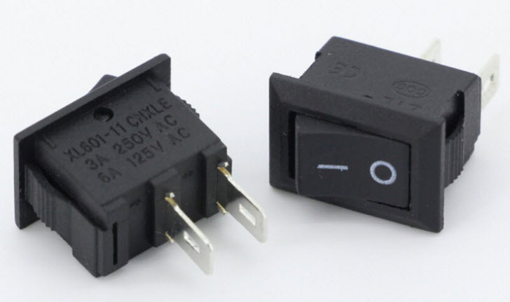 KCD1- XL601-11 2Pin 2 Position SPST ON-OFF Rocker Switch 3A/250V 6A/125V (15mm)