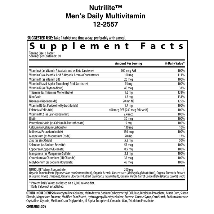 Nutrilite Men’s Daily Multivitamin Tablets วิตามินรวมสำหรับคุณผู้ชาย ขนาด 3 เดือน (90 เม็ด)