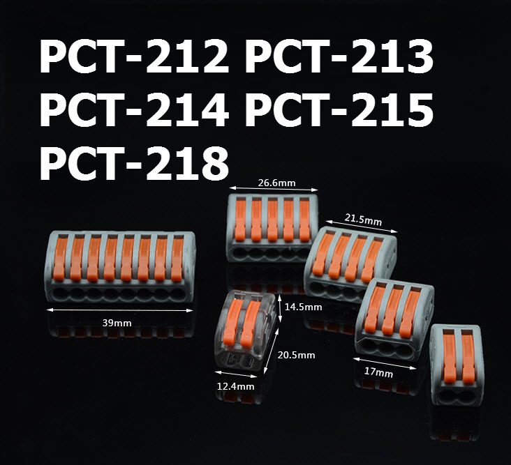 32A Spring Lever Push Cable Connector Terminal Block from 2 3 5 Way