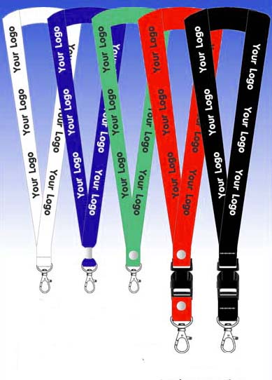 สายคล้องบัตร สายกว้าง 15 mm. และ 18 mm. หัวล็อค คลิปแบบต่างๆ พิมพ์โลโก้ ลงเรซิ่น 1 จุด, ลงเรซิ่น 2 จุด