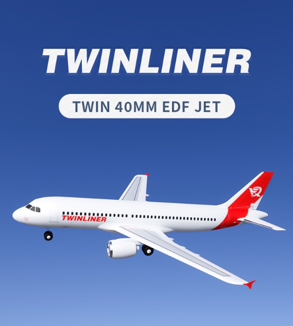 เครื่องบินโฟม ตัวลำ+ชุดไฟ มอเตอร์ดักแฟนคู่ XFly Twinliner Twin 40MM EDF Jet (ไม่รวมวิทยุ รีซีฟ แบต)