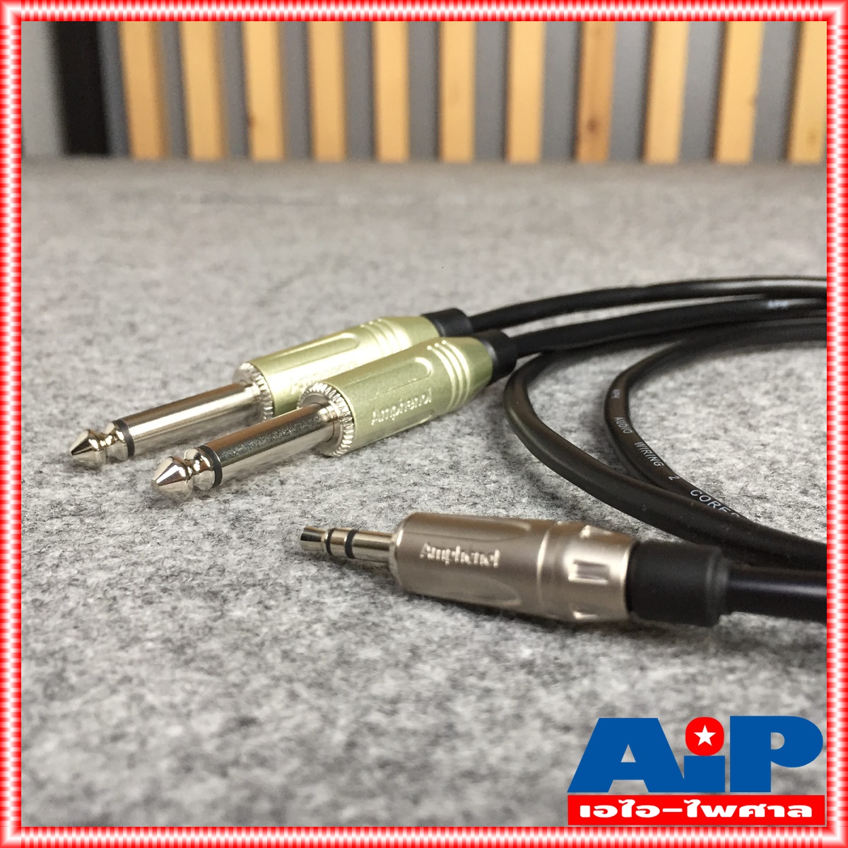 1.5เมตร AMPHENOL สาย TR-ST - PHONEx2 1.5M CA52-3333-WB-1.5 สายสัญญาณ TR-ST ออก ปลั๊กไมค์ โมโน 2หัว ยาว 1.5เมตร สายคอมเข้ามิกซ์