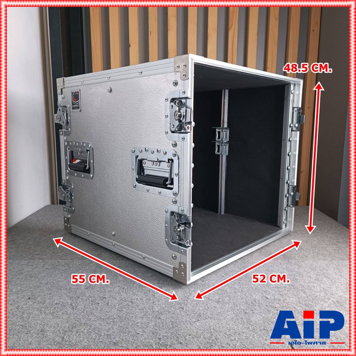 COMPACT B-10U 2ฝาหน้า-หลัง ลึก21" ผิวอลูมิเนียม แร็ค กล่องใส่เครื่องเสียง แร็คลึก21นิ้ว RACK10U เอไอ-ไพศาล