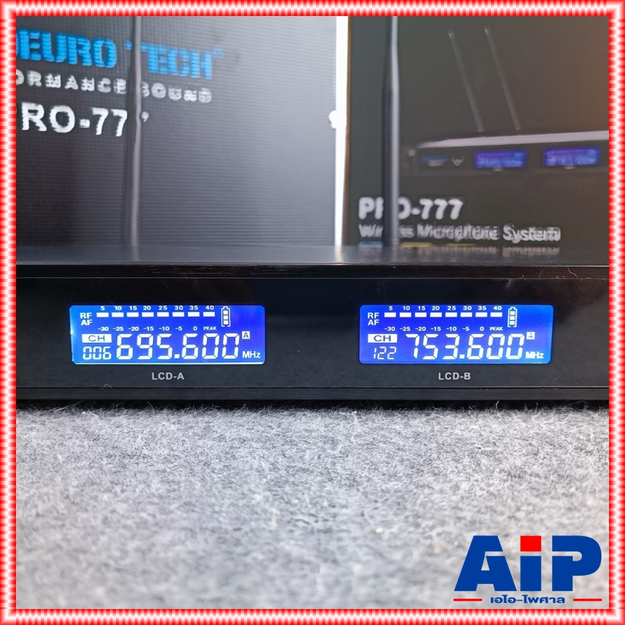 *รุ่นมีกระเป๋า* 4เสา PROEUROTECH PRO-777 ไมค์ลอยมือถือคู่UHF ไมค์ลอยปรับความถี่ มี2ช่วงความถี่ โปรยูโรเทค 4เสารับสัญญาณ PRO 777 PRO777 PRO EUROTECH เอไอ-ไพศาล